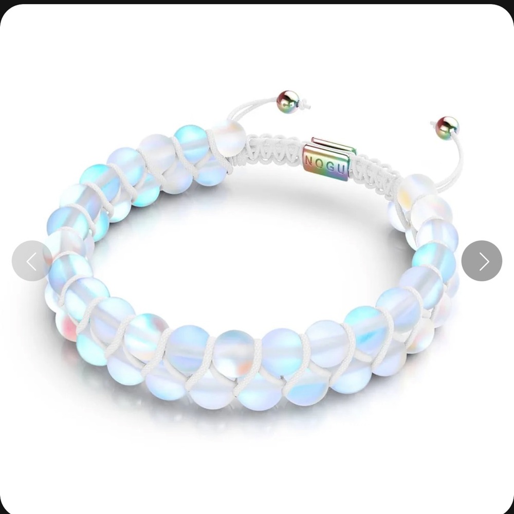 NOGU Rainbow White | Unicorn Silver | Double Mermaid Glass Bracelet